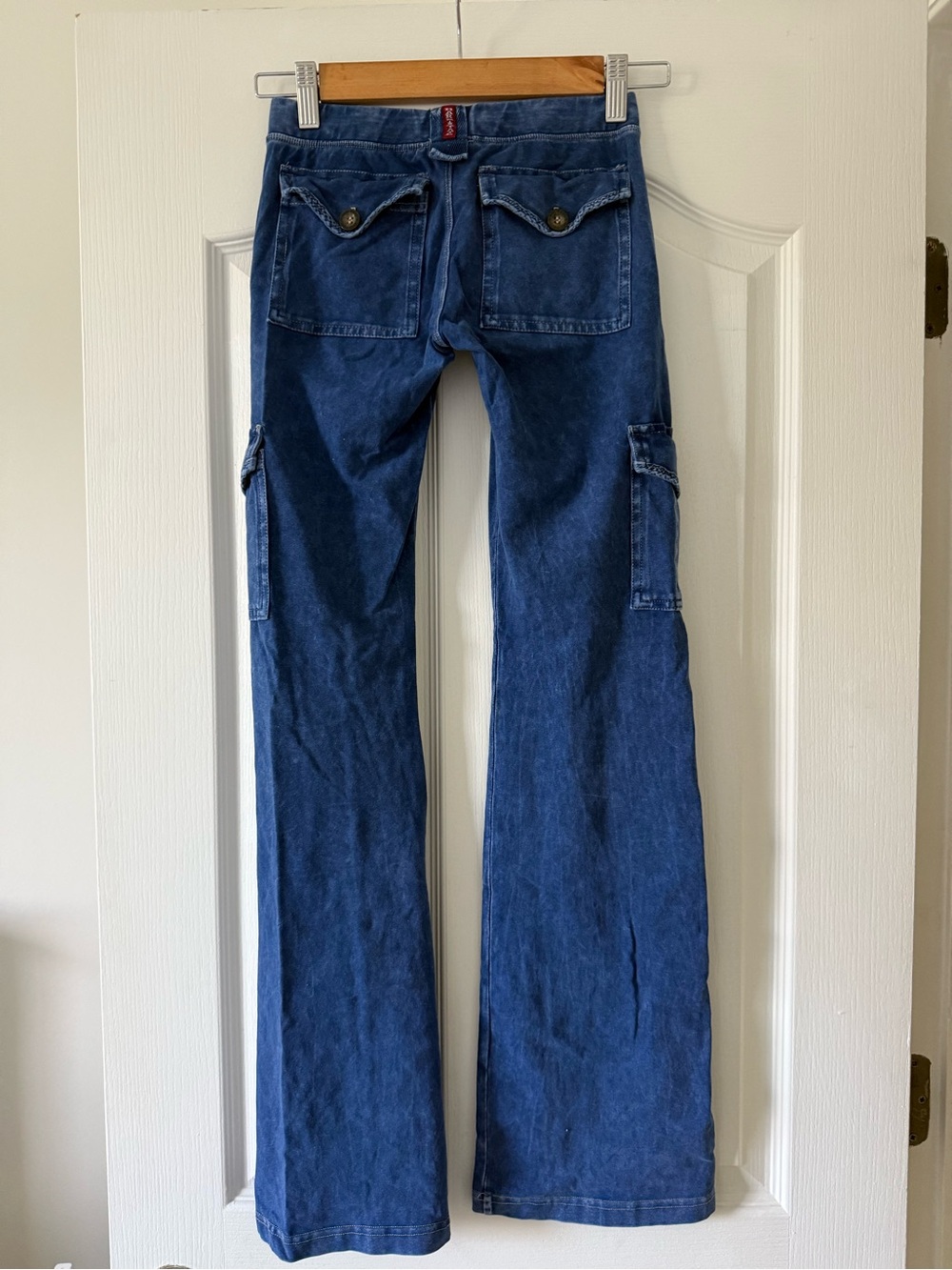 Hard Tail Blue Mineral Wash Cargo Flare Jeggings